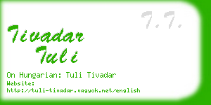 tivadar tuli business card